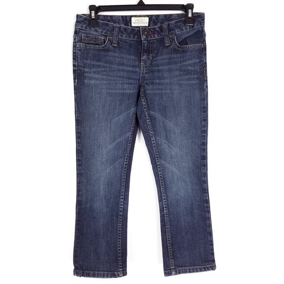 Aeropostale Low Rise Straight Leg Crop Capri Denim Jeans Dark Blue Wash Size 2 - Picture 1 of 5